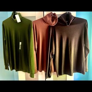 3 mens cotton turtleneck shirts